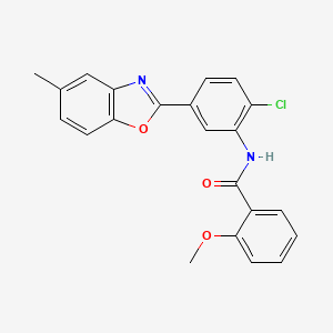 molecular formula C22H17ClN2O3 B3559486 N-[2-chloro-5-(5-methyl-1,3-benzoxazol-2-yl)phenyl]-2-methoxybenzamide 