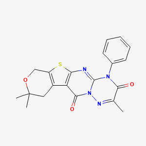 2,9,9-trimethyl-4-phenyl-4,7,9,10-tetrahydro-3H,11H-pyrano[4'',3'':4',5']thieno[2',3':4,5]pyrimido[1,2-b][1,2,4]triazine-3,11-dione