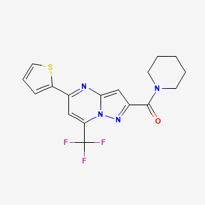 Piperidin-1-yl[5-(thiophen-2-yl)-7-(trifluoromethyl)pyrazolo[1,5-a]pyrimidin-2-yl]methanone