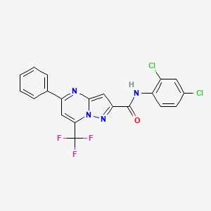 molecular formula C20H11Cl2F3N4O B3559568 N-(2,4-dichlorophenyl)-5-phenyl-7-(trifluoromethyl)pyrazolo[1,5-a]pyrimidine-2-carboxamide 