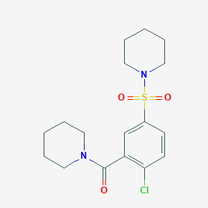 molecular formula C17H23ClN2O3S B3559598 (2-Chloro-5-piperidin-1-ylsulfonylphenyl)-piperidin-1-ylmethanone 