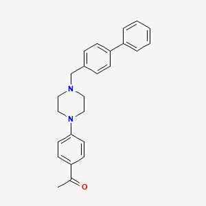 molecular formula C25H26N2O B3559611 1-{4-[4-(4-biphenylylmethyl)-1-piperazinyl]phenyl}ethanone 