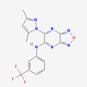 6-(3,5-dimethyl-1H-pyrazol-1-yl)-N-[3-(trifluoromethyl)phenyl][1,2,5]oxadiazolo[3,4-b]pyrazin-5-amine