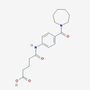 molecular formula C18H24N2O4 B355965 5-[4-(1-氮杂环戊基羰基)苯胺基]-5-氧代戊酸 CAS No. 940511-63-7