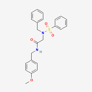 molecular formula C23H24N2O4S B3559717 2-(N-Benzylbenzenesulfonamido)-N-[(4-methoxyphenyl)methyl]acetamide 