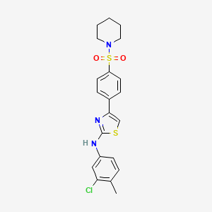 N-(3-CHLORO-4-METHYLPHENYL)-4-[4-(PIPERIDINE-1-SULFONYL)PHENYL]-1,3-THIAZOL-2-AMINE