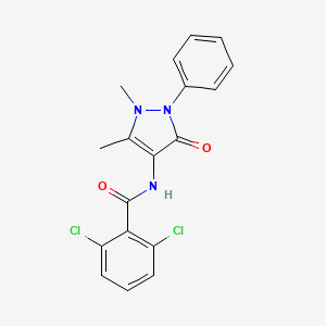 molecular formula C18H15Cl2N3O2 B3559749 2,6-dichloro-N-(1,5-dimethyl-3-oxo-2-phenylpyrazol-4-yl)benzamide 