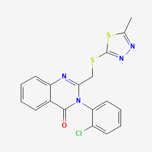 molecular formula C18H13ClN4OS2 B3559755 3-(2-chlorophenyl)-2-[(5-methyl-1,3,4-thiadiazol-2-yl)sulfanylmethyl]quinazolin-4-one 