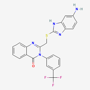 molecular formula C23H16F3N5OS B3559763 2-{[(5-amino-1H-benzimidazol-2-yl)thio]methyl}-3-[3-(trifluoromethyl)phenyl]-4(3H)-quinazolinone 