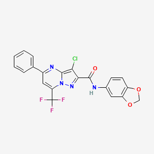 N-1,3-benzodioxol-5-yl-3-chloro-5-phenyl-7-(trifluoromethyl)pyrazolo[1,5-a]pyrimidine-2-carboxamide