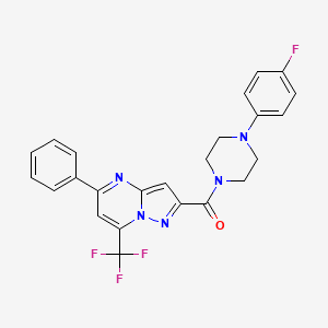 molecular formula C24H19F4N5O B3559814 [4-(4-Fluorophenyl)piperazin-1-yl][5-phenyl-7-(trifluoromethyl)pyrazolo[1,5-a]pyrimidin-2-yl]methanone 