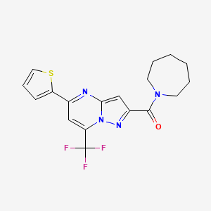 molecular formula C18H17F3N4OS B3559825 2-(1-azepanylcarbonyl)-5-(2-thienyl)-7-(trifluoromethyl)pyrazolo[1,5-a]pyrimidine 