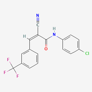 molecular formula C17H10ClF3N2O B3559852 N-(4-chlorophenyl)-2-cyano-3-[3-(trifluoromethyl)phenyl]acrylamide 