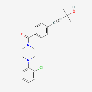 4-(4-{[4-(2-chlorophenyl)-1-piperazinyl]carbonyl}phenyl)-2-methyl-3-butyn-2-ol