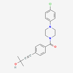 4-(4-{[4-(4-chlorophenyl)-1-piperazinyl]carbonyl}phenyl)-2-methyl-3-butyn-2-ol