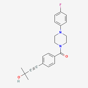 4-(4-{[4-(4-fluorophenyl)-1-piperazinyl]carbonyl}phenyl)-2-methyl-3-butyn-2-ol
