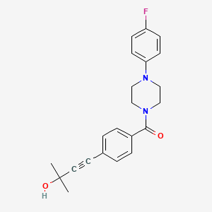 molecular formula C22H23FN2O2 B3559876 [4-(4-Fluorophenyl)piperazin-1-yl][4-(3-hydroxy-3-methylbut-1-yn-1-yl)phenyl]methanone 