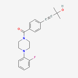 4-(4-{[4-(2-fluorophenyl)-1-piperazinyl]carbonyl}phenyl)-2-methyl-3-butyn-2-ol