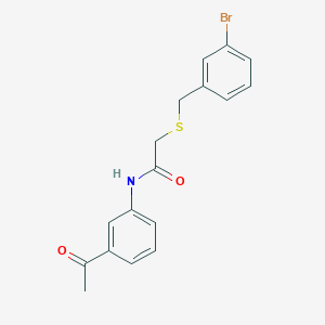 N-(3-acetylphenyl)-2-[(3-bromophenyl)methylsulfanyl]acetamide