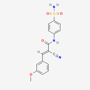 molecular formula C17H15N3O4S B3559936 N-[4-(aminosulfonyl)phenyl]-2-cyano-3-(3-methoxyphenyl)acrylamide 