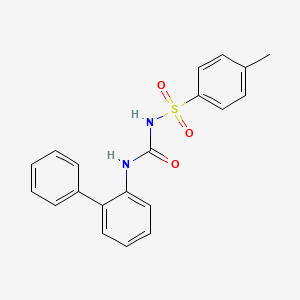 molecular formula C20H18N2O3S B3559949 3-{[1,1'-BIPHENYL]-2-YL}-1-(4-METHYLBENZENESULFONYL)UREA 