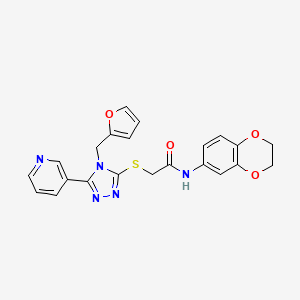 N-(2,3-dihydro-1,4-benzodioxin-6-yl)-2-{[4-(furan-2-ylmethyl)-5-(pyridin-3-yl)-4H-1,2,4-triazol-3-yl]sulfanyl}acetamide