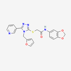 N-(1,3-benzodioxol-5-yl)-2-{[4-(furan-2-ylmethyl)-5-(pyridin-3-yl)-4H-1,2,4-triazol-3-yl]sulfanyl}acetamide