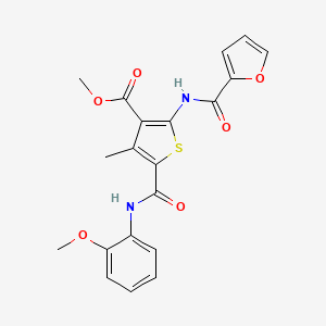 molecular formula C20H18N2O6S B3559966 methyl 2-(2-furoylamino)-5-{[(2-methoxyphenyl)amino]carbonyl}-4-methyl-3-thiophenecarboxylate 