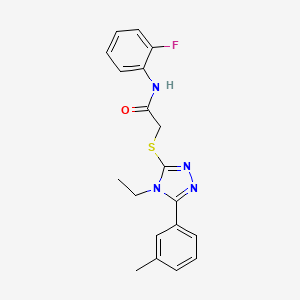 2-{[4-ethyl-5-(3-methylphenyl)-4H-1,2,4-triazol-3-yl]sulfanyl}-N-(2-fluorophenyl)acetamide