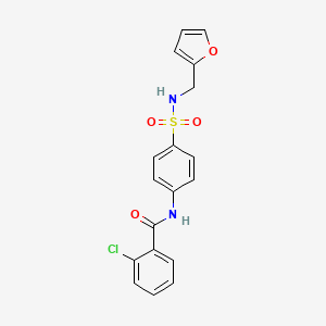 2-chloro-N-[4-(furan-2-ylmethylsulfamoyl)phenyl]benzamide