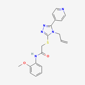 molecular formula C19H19N5O2S B3559983 N-(2-methoxyphenyl)-2-{[4-(prop-2-en-1-yl)-5-(pyridin-4-yl)-4H-1,2,4-triazol-3-yl]sulfanyl}acetamide 