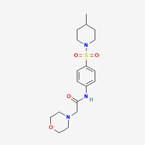 molecular formula C18H27N3O4S B3560011 N-{4-[(4-methyl-1-piperidinyl)sulfonyl]phenyl}-2-(4-morpholinyl)acetamide 