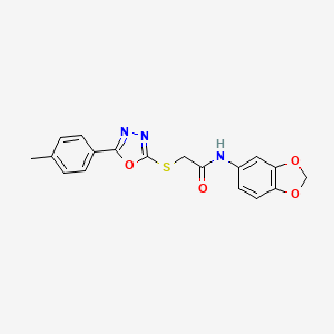 N-1,3-benzodioxol-5-yl-2-{[5-(4-methylphenyl)-1,3,4-oxadiazol-2-yl]thio}acetamide