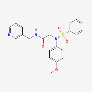 molecular formula C21H21N3O4S B3560053 N~2~-(4-methoxyphenyl)-N~2~-(phenylsulfonyl)-N~1~-(3-pyridinylmethyl)glycinamide 