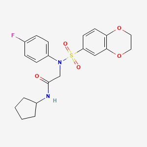 N-cyclopentyl-N~2~-(2,3-dihydro-1,4-benzodioxin-6-ylsulfonyl)-N~2~-(4-fluorophenyl)glycinamide