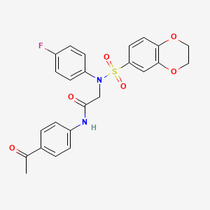 N-(4-acetylphenyl)-2-[N-(4-fluorophenyl)-2,3-dihydro-1,4-benzodioxine-6-sulfonamido]acetamide