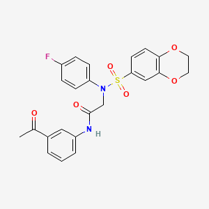 N~1~-(3-acetylphenyl)-N~2~-(2,3-dihydro-1,4-benzodioxin-6-ylsulfonyl)-N~2~-(4-fluorophenyl)glycinamide