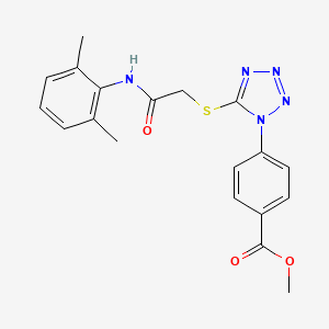 molecular formula C19H19N5O3S B3560102 METHYL 4-[5-({[(2,6-DIMETHYLPHENYL)CARBAMOYL]METHYL}SULFANYL)-1H-1,2,3,4-TETRAZOL-1-YL]BENZOATE 