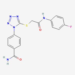 4-[5-({[(4-FLUOROPHENYL)CARBAMOYL]METHYL}SULFANYL)-1H-1,2,3,4-TETRAZOL-1-YL]BENZAMIDE