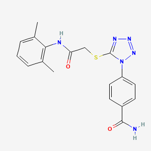 4-[5-({[(2,6-DIMETHYLPHENYL)CARBAMOYL]METHYL}SULFANYL)-1H-1,2,3,4-TETRAZOL-1-YL]BENZAMIDE