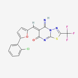 (6Z)-6-{[5-(2-CHLOROPHENYL)FURAN-2-YL]METHYLIDENE}-5-IMINO-2-(TRIFLUOROMETHYL)-5H,6H,7H-[1,3,4]THIADIAZOLO[3,2-A]PYRIMIDIN-7-ONE