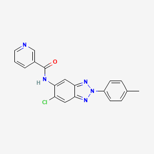 molecular formula C19H14ClN5O B3560150 N-[6-chloro-2-(4-methylphenyl)-2H-1,2,3-benzotriazol-5-yl]nicotinamide 