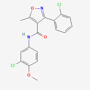 N-(3-chloro-4-methoxyphenyl)-3-(2-chlorophenyl)-5-methyl-1,2-oxazole-4-carboxamide