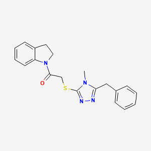 1-{[(5-benzyl-4-methyl-4H-1,2,4-triazol-3-yl)thio]acetyl}indoline