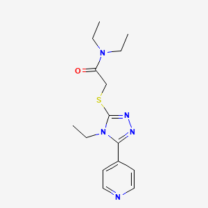 molecular formula C15H21N5OS B3560207 N,N-diethyl-2-{[4-ethyl-5-(4-pyridinyl)-4H-1,2,4-triazol-3-yl]thio}acetamide 