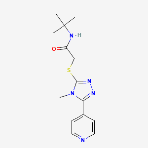 N-tert-butyl-2-[(4-methyl-5-pyridin-4-yl-1,2,4-triazol-3-yl)sulfanyl]acetamide