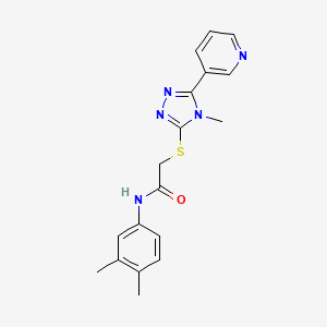 molecular formula C18H19N5OS B3560233 N-(3,4-dimethylphenyl)-2-{[4-methyl-5-(pyridin-3-yl)-4H-1,2,4-triazol-3-yl]sulfanyl}acetamide 