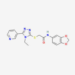 N-1,3-benzodioxol-5-yl-2-{[4-ethyl-5-(3-pyridinyl)-4H-1,2,4-triazol-3-yl]thio}acetamide