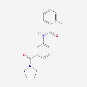 molecular formula C19H20N2O2 B356025 2-methyl-N-[3-(1-pyrrolidinylcarbonyl)phenyl]benzamide CAS No. 1003427-98-2