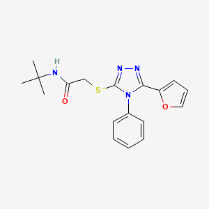 molecular formula C18H20N4O2S B3560258 N-(tert-butyl)-2-{[5-(2-furyl)-4-phenyl-4H-1,2,4-triazol-3-yl]thio}acetamide 